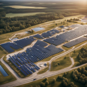 Construction of a new solar park by Danish State Railways and European Energy